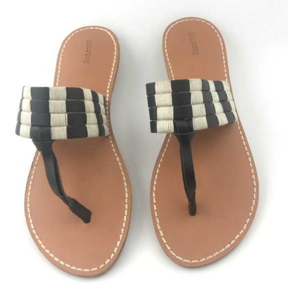 Soludos Multi Band Leather Thong Sandal - Picture 2 of 5